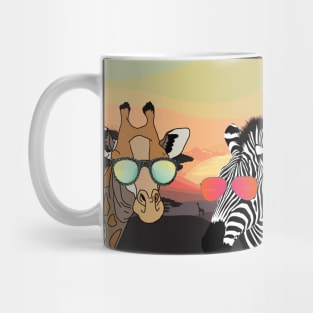 Cool zebra and giraffe Mug